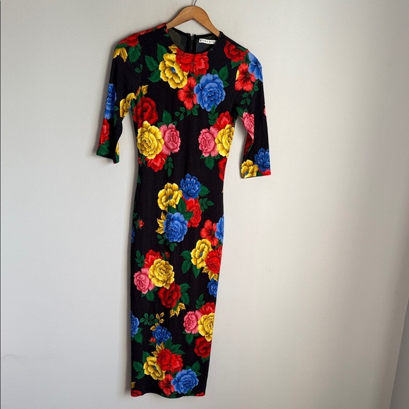 Alice + Olivia Delora Fitted Floral Crewneck Dress XS - Picture 2 of 15
